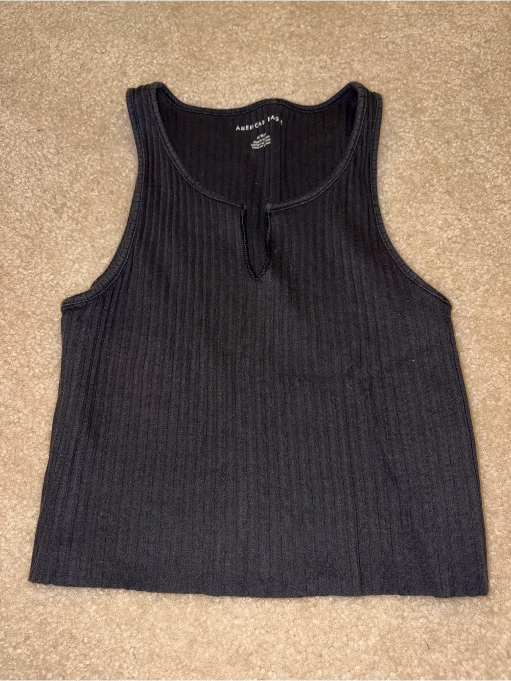 American Eagle Black Ribbed Tank Top